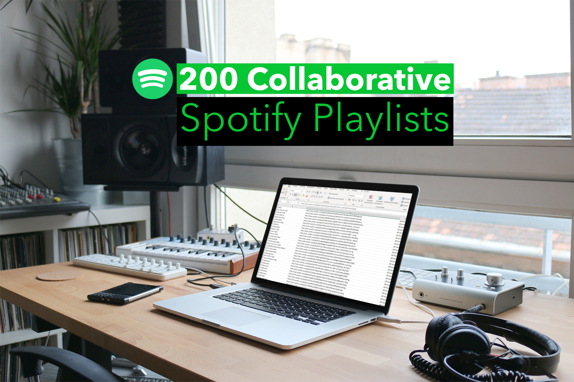 200 Collaborative Spotify Playlists to add your song for free as Excel file sorted by Genre