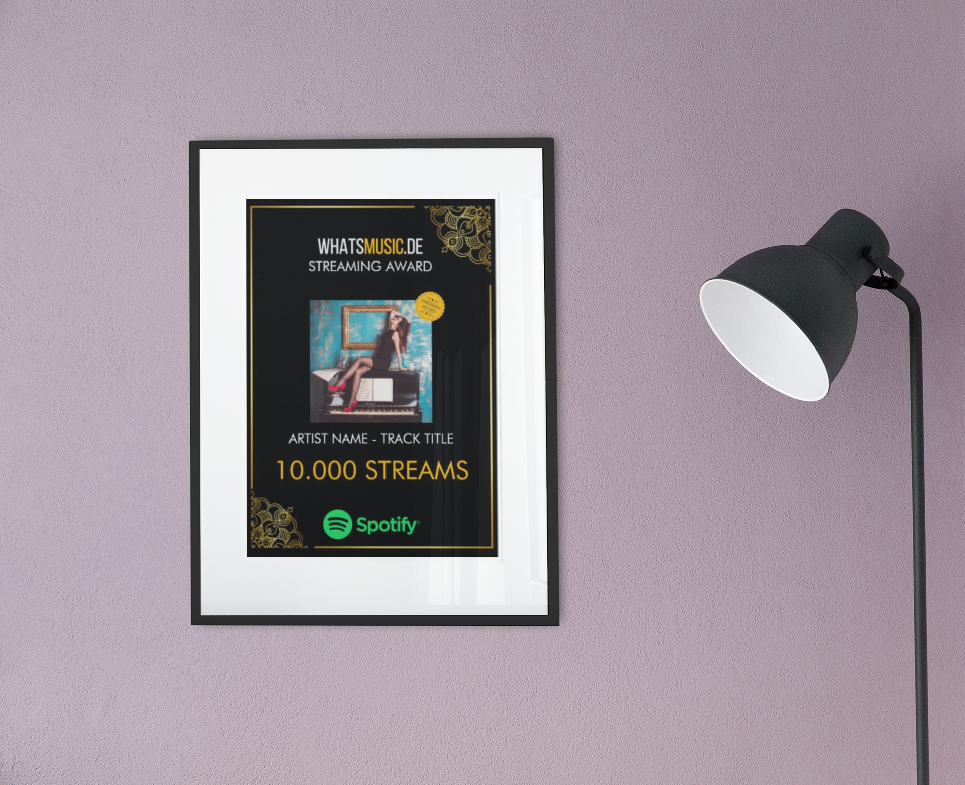 Spotify Music Streaming Award on wall picture