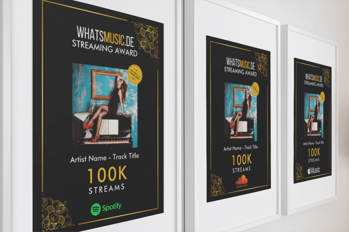 Music Streaming Award on wall picture