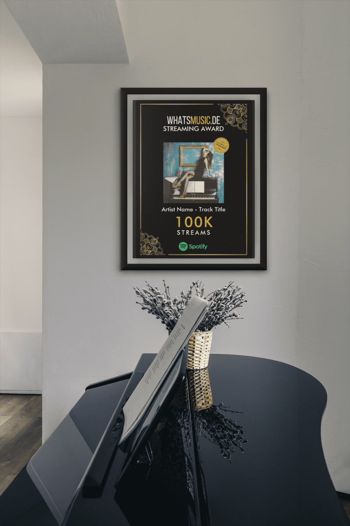 Music Streaming Award on wall picture